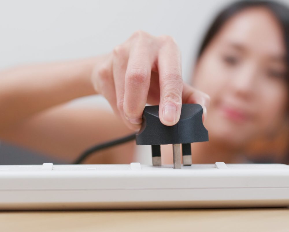 Plug in the power cord on power socket